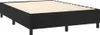 A black boxspring bed frame with a wooden slat mattress support is shown on a white background. Produktbild-Vorschau