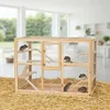 Freilaufgehege Holz Nagerkäfig Hamstervilla Mäusestall Produktbild-Vorschau 1