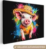 MuchoWow® - Leinwandbilder - Graffiti - Sommer - Schwein - Produktbild-Vorschau 1