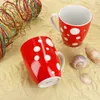 Pula rot Punkte 6er Set Kaffeebecher 300ml Porzellan-Tasse Produktbild-Vorschau 2