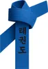 Taekwondo Gürtel Blau bestickt - TKD Schriftzeichen Produktbild-Vorschau 1