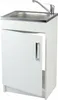 A white kitchen cabinet with a sink and faucet. Náhľad obrázku produktu