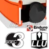 A collage of product images and logos, including a close-up of an orange and white component, and logos for Enduro, ABEC 3, and LLU. Voir les images du produit