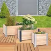 Pflanzgefäß aus Lärchenholz mit Silber-Beschlägen : 40 x 40 Produktbild-Vorschau 6