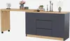 A modern desk and sideboard combination with a light wood top and dark gray cabinets. Produktbild-Vorschau