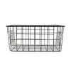 A black metal wire basket is shown against a white background. Voir les images du produit
