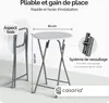 CASARIA® Table haute pliante blanche Table de bar Ø 60cm Voir les images du produit 2