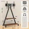 TVON Brauner TV-Ständer Rollbarer TV-Ständer, geeignet für Produktbild-Vorschau 2