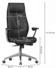 FineBuy Bürostuhl Schwarz Echt-Leder Schreibtischstuhl Produktbild-Vorschau 3