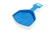 A blue plastic shovel with a cartoon face on the handle, isolated on a white background. Voir les images du produit