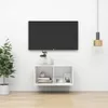vidaXL Mobile TV da parete bianco 37x37x72 cm in materiale Anteprima dell’immagine prodotto 2