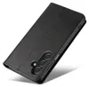 A black flip cover phone case for a Samsung Galaxy A14 5G is shown from a diagonal angle against a white background. Produktbild-Vorschau
