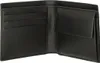 An open black leather wallet showing card slots and a coin pocket. Produktbild-Vorschau