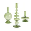 3er Glas-Kerzenhalter Set Kegelförmig Grün für Party Produktbild-Vorschau 5