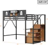 Metalowe łóżko loftowe Sweiko 140 x 200 cm, z drabinką do Podgląd zdjęcia produktu 11