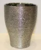 A silver ceramic pot with a textured surface. Produktbild-Vorschau
