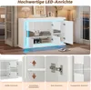 Merax Sideboard 140cm mit 2 Glastüren, Wohnzimmerschrank Produktbild-Vorschau 4