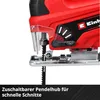 Einhell TC-JS 18/70 Li, Horní rukojeť, Černá, Červená, 45°, Náhled obrázku produktu 11