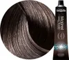 A close-up of a strand of dark brown hair with lighter streaks, next to a tube of L'Oréal hair dye. Náhled obrázku produktu