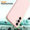 A pink phone case is shown falling, with a green outline indicating drop protection. Náhľad obrázku produktu