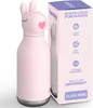 A pink bunny-shaped water bottle next to its packaging. Anteprima dell’immagine prodotto