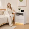 UnboxG 2er Set Nachttische Weiß – Nachttisch mit LED, USB & Produktbild-Vorschau 14