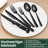 36 teiliges Edelstahl Besteckset mit Steakmesser Schwarz, Produktbild-Vorschau 5
