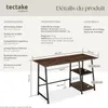 Table de bureau Paisley 120x50x73,5cm - Bois foncé Voir les images du produit 6
