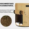 Brauner Vliesstoff-Pflanzsack mit Griffen, mit Nahaufnahme von Erde und Wurzeln sowie Wassertropfen auf dem Sack Produktbild-Vorschau