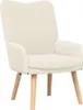 vidaXL Fotel kremowy 63 x 67 x 94 cm Skóra owcza i sklejka Podgląd zdjęcia produktu 1