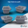 A collage of four images of a gray sink against a blue and white gradient background. Anteprima dell’immagine prodotto
