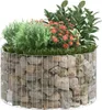 A round gabion planter filled with various plants and flowers, set against a white background. Náhled obrázku produktu
