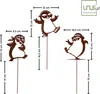 UNUS Gartenstecker Garten Deko in Rost Pinguine 3er Set Produktbild-Vorschau 2
