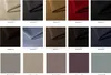 A collage of fabric swatches in various colors, each labeled with a name and number. Produktbild-Vorschau