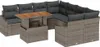 Garten-Sofa-Set mit Speicher 9 pcs Grau Poly Rattan Produktbild-Vorschau 1