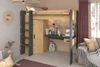 Lit surélevé avec bureau + armoire - 90 x 200 cm - Naturel Voir les images du produit 23