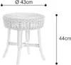 KRINES HOME Stołek / Stołek rattanowy okrągły / Stołek Podgląd zdjęcia produktu 4