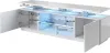 Lowboard TV Schrank Estelle 180 cm schwarz glänzend + LED Produktbild-Vorschau 3