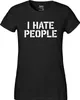 Huuraa Damen T-Shirt I HATE PEOPLE XL Black Bio Baumwolle Produktbild-Vorschau 2