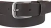 A close-up shot of a dark brown leather belt with a silver buckle against a white background. Produktbild-Vorschau
