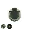 A black 7-pin trailer socket with a hinged cover, shown on a white background. Two smaller inset images show the socket from different angles, one with the cover open revealing the pins. Produktbild-Vorschau