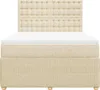 vidaXL Boxspringbett mit Matratze Creme 160x200 cm Stoff Produktbild-Vorschau 4