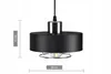 A black pendant light with chrome accents, shown against a white background with dimensions indicated. Podgląd zdjęcia produktu