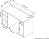 A technical drawing of a desk with dimensions indicated. Produktbild-Vorschau