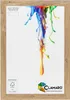 A wooden picture frame with a colorful paint splash design inside. Produktbild-Vorschau