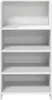 A white, empty bookshelf with four shelves. Náhled obrázku produktu