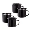 4er Set Emaille Becher 350 ml Schwarz mit Griff Tasse Produktbild-Vorschau 1