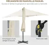 Outsunny Parasol déporté carré inclinable manivelle avec Voir les images du produit 8