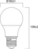A technical drawing of an LED light bulb with dimensions indicated. Produktbild-Vorschau