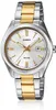 A studio shot of a Casio watch with a silver and gold band and a white face. Produktbild-Vorschau